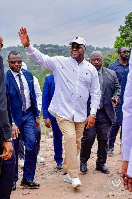 President of Democratic Republic of Congo (DRC) Tshisekedi Inspects Kindele Municipal Road Project